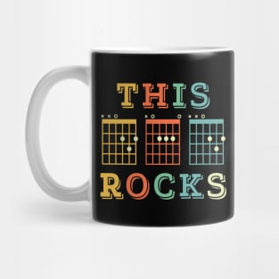 This Dad Rocks Guitar DAD Chords Tab Retro Theme Mug